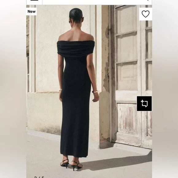 AKRIS 100% Silk Black Off-Shoulder MIDI Dress - Picture 2 of 11